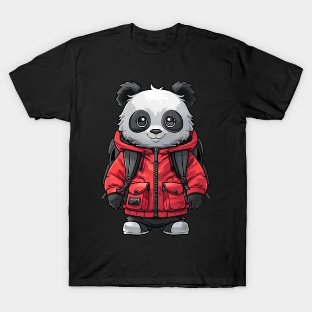 Panda School Kid - Panda Bear Japanese T-Shirt by Anassein.os